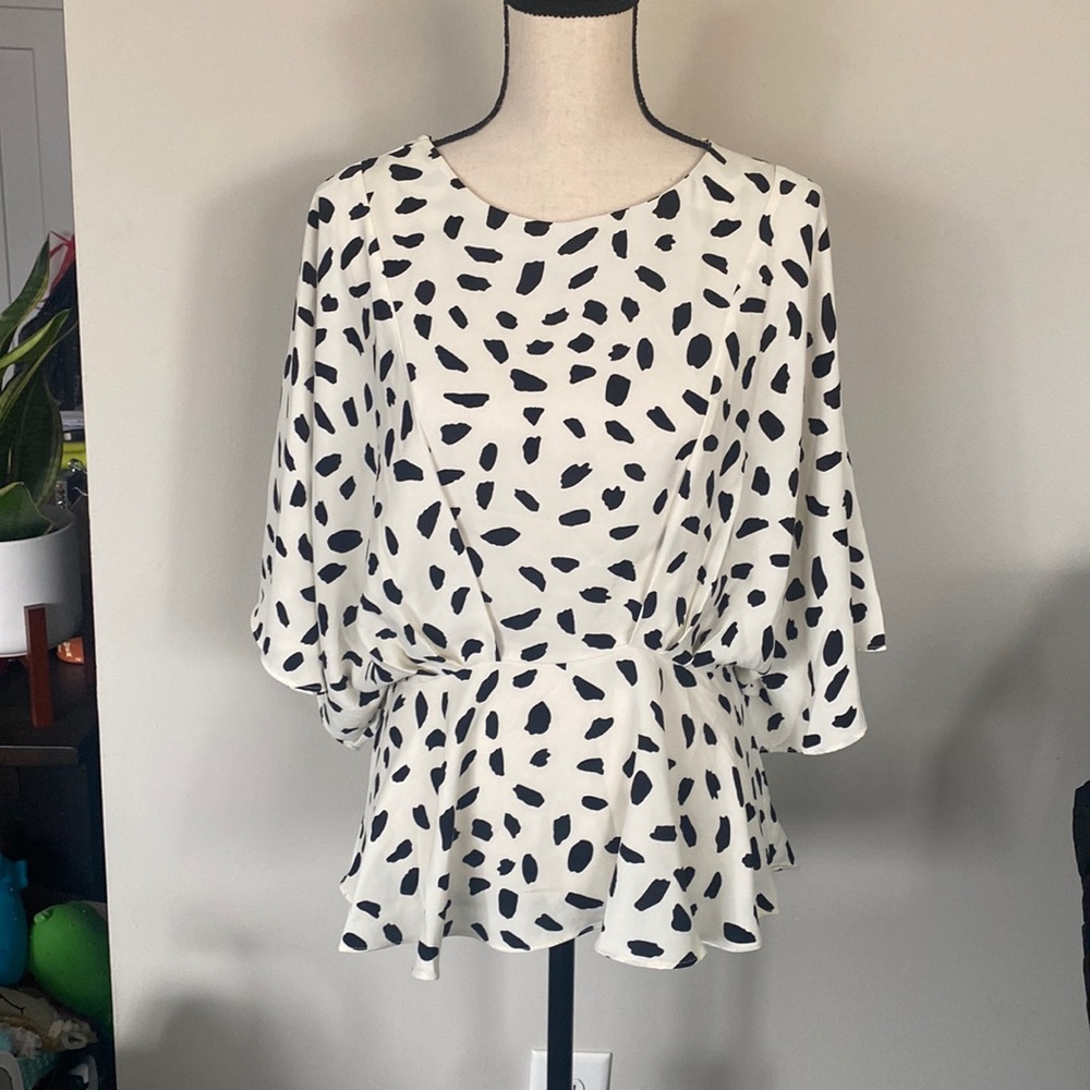Black and White Peplum Top